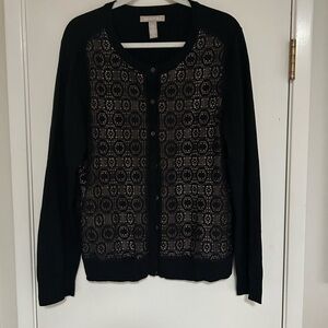 Banana Republic Black Crochet Cardigan